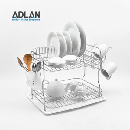 Large Countertop Dish Drainer with Spoon Holder and Cup Holder - Delsa